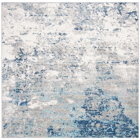 Safavieh 4 x 4 ft. Brentwood Contemporary Square Power Loomed Rug Light Grey & Blue BNT822F-4SQ
